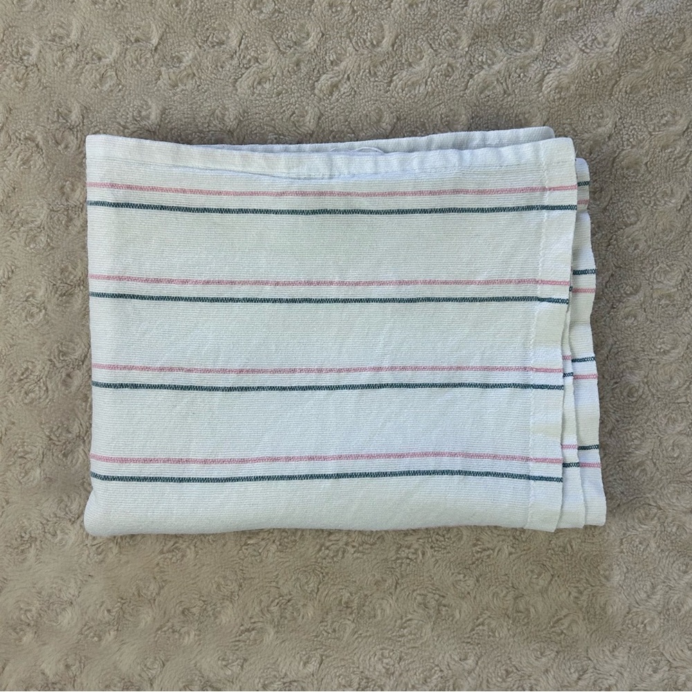 Angelica Hospital Baby Receiving Blanket Blue Pink White Stripes Cotten Blend